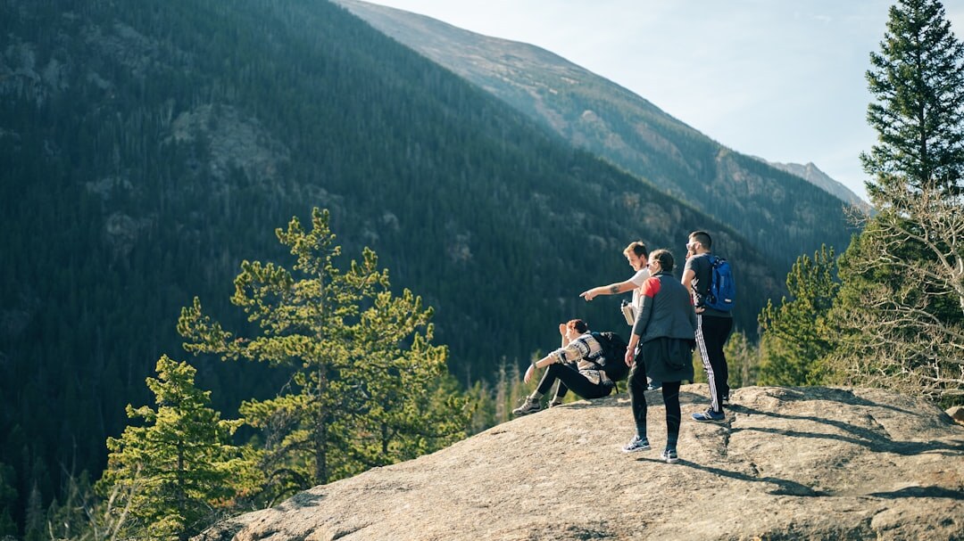 group of seniors hiking